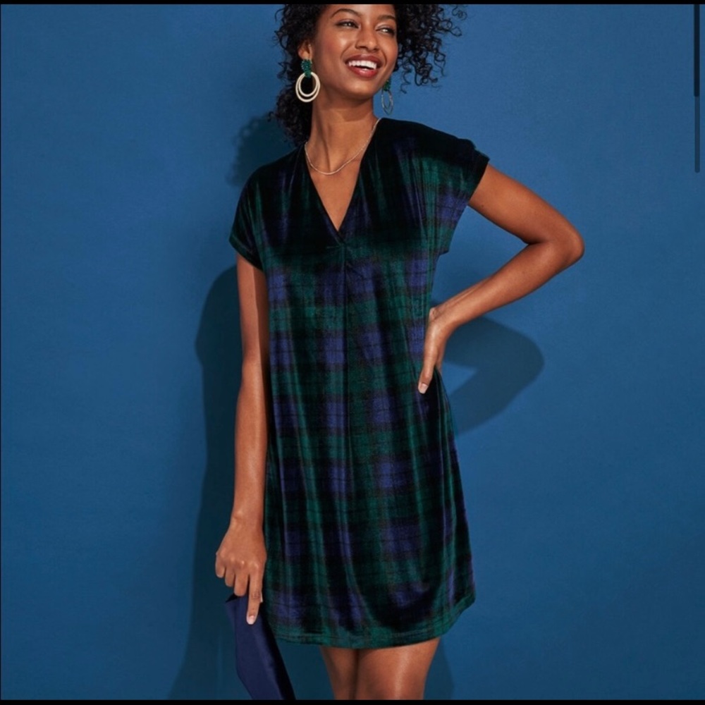 Vineyard Vines Velvet Tartan dress